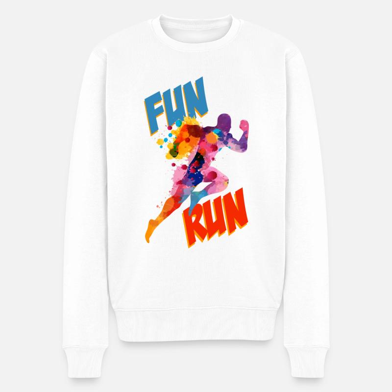 Fun Run Athlétisme Sprinter - Pull Premium bio Homme - blanc