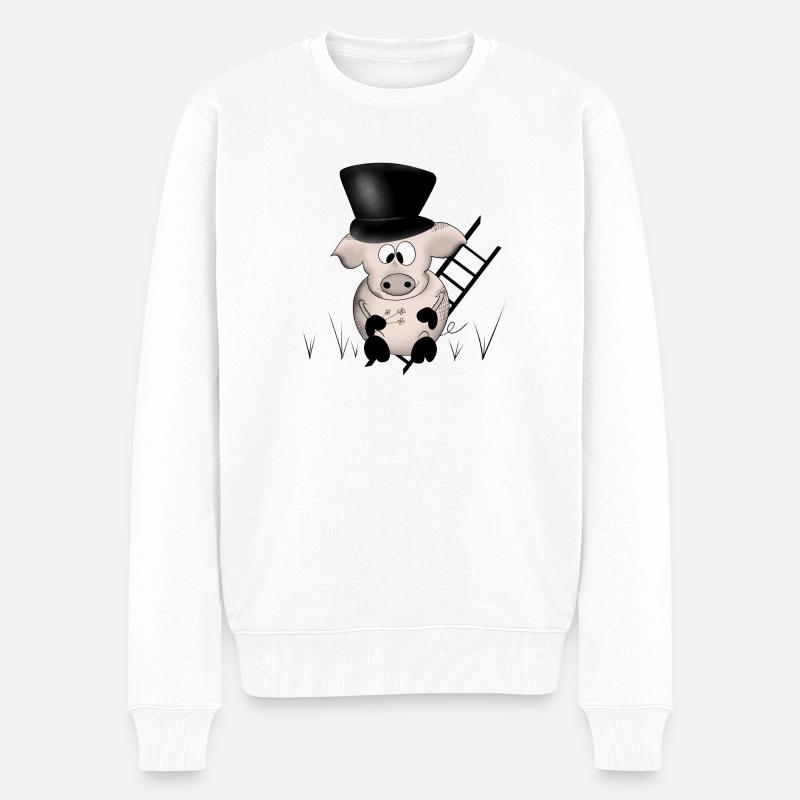 Cochon Nouvel An bonne chance - Pull Premium bio Homme - blanc