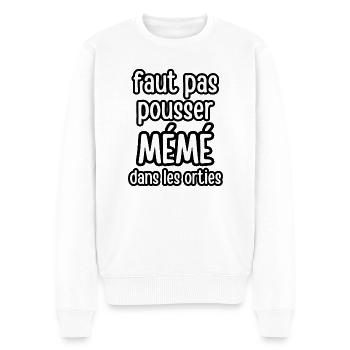 faut pas pousser mémé dans les orties - Pull Premium bio Homme - blanc - Devant - Thijin (182cm)
