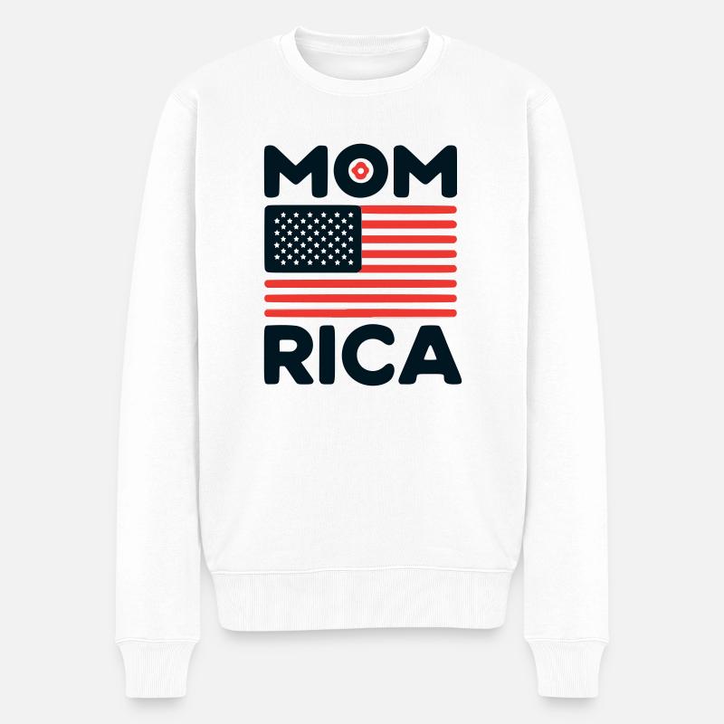 Amerika Mama - Männer Premium Bio Pullover - Weiß