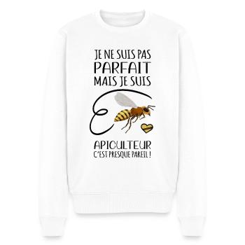 Je ne suis pas parfait mais je suis apiculteur - Pull Premium bio Homme - blanc - Devant - Thijin (182cm)
