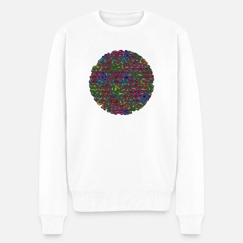 Labyrinth - Männer Premium Bio Pullover - Weiß
