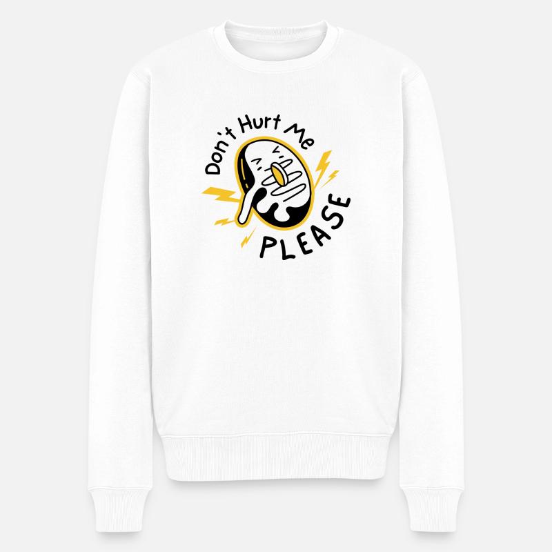 Dont hurt me - Männer Premium Bio Pullover - Weiß