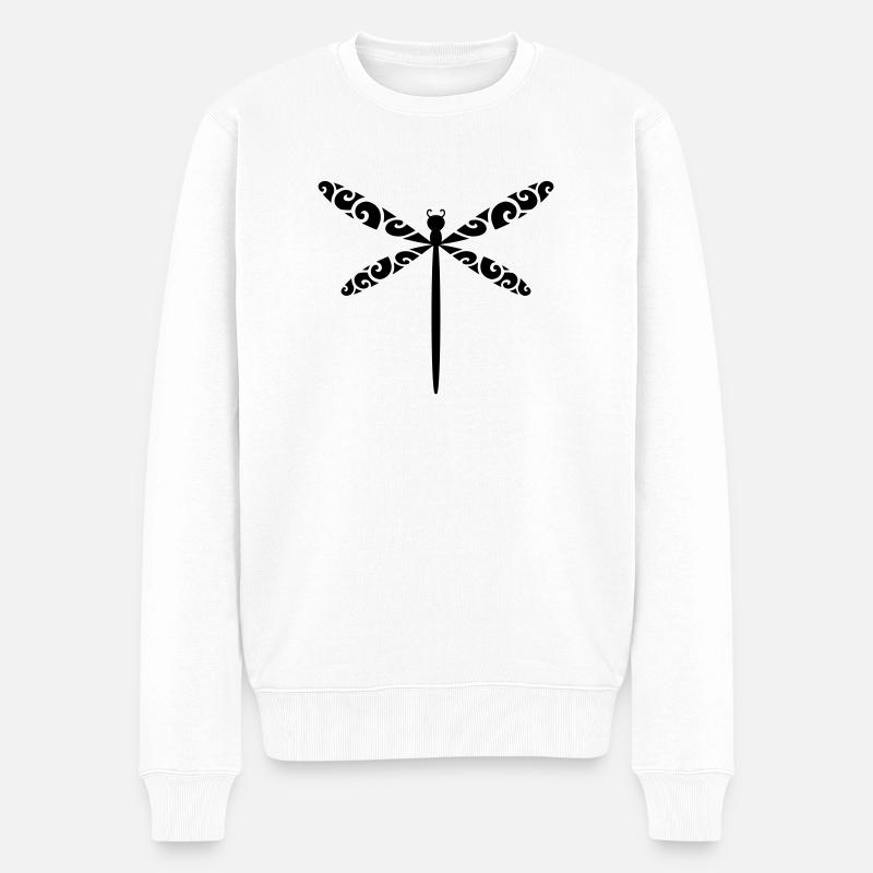 Libelle - Männer Premium Bio Pullover - Weiß