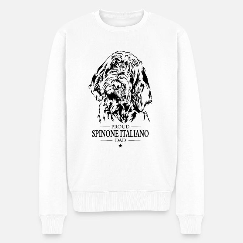 Spinone Italiano Dad Hunde Hund Wilsigns - Männer Premium Bio Pullover - Weiß