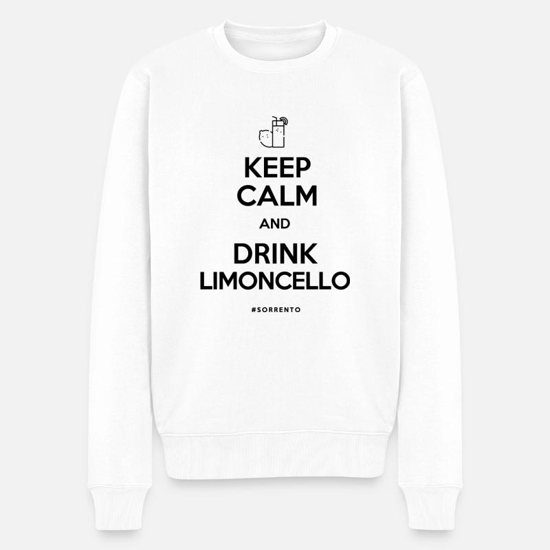 Bleib ruhig und trink Limoncello - Männer Premium Bio Pullover - Weiß