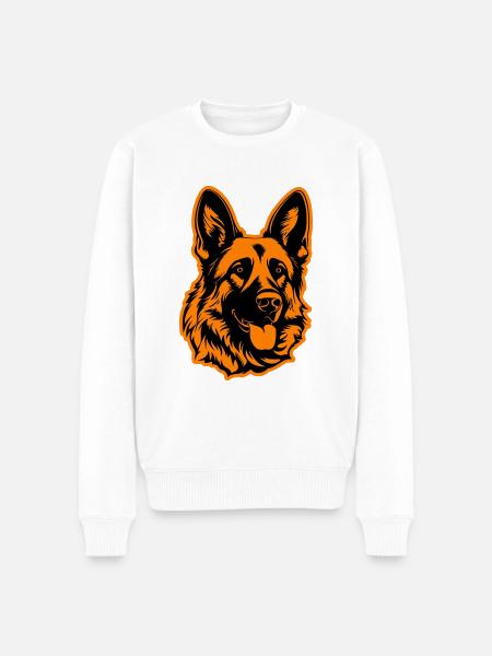 German Shepherd Dog Head - Men's Premium Organic Jumper - white