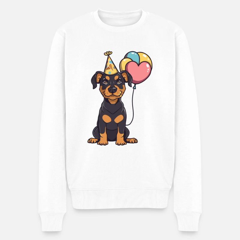 Doberman chien anniversaire bébé - Pull Premium bio Homme - blanc