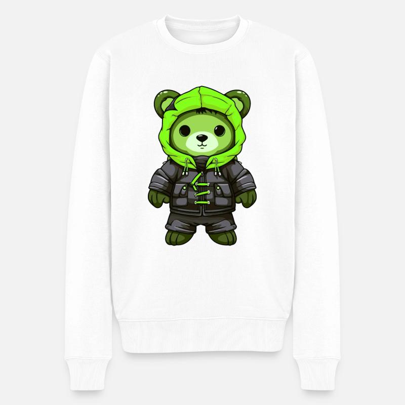 Bear Winter Comic - Men's Premium Organic Jumper - white
