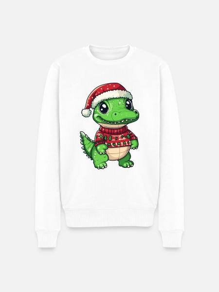 Alligator Christmas Comic - Men's Premium Organic Jumper - white