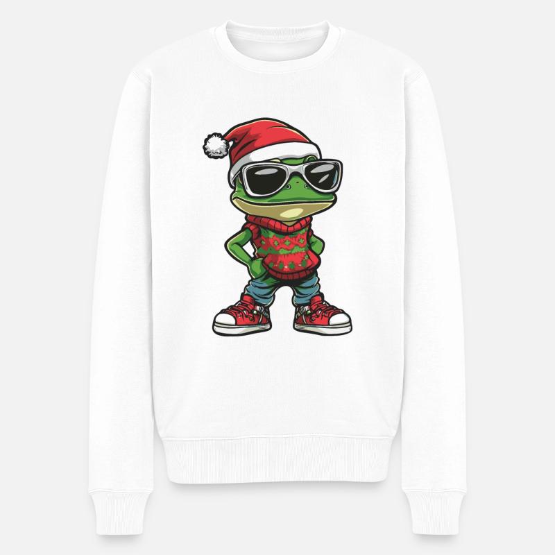 Grenouille Noël BD Cool - Pull Premium bio Homme - blanc