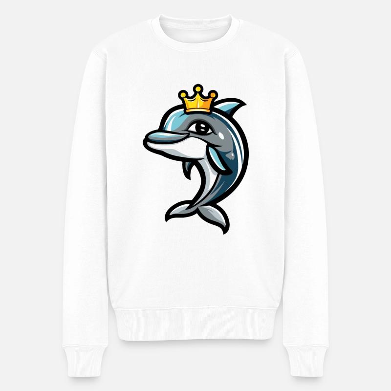 Couronne de BD Dauphin - Pull Premium bio Homme - blanc