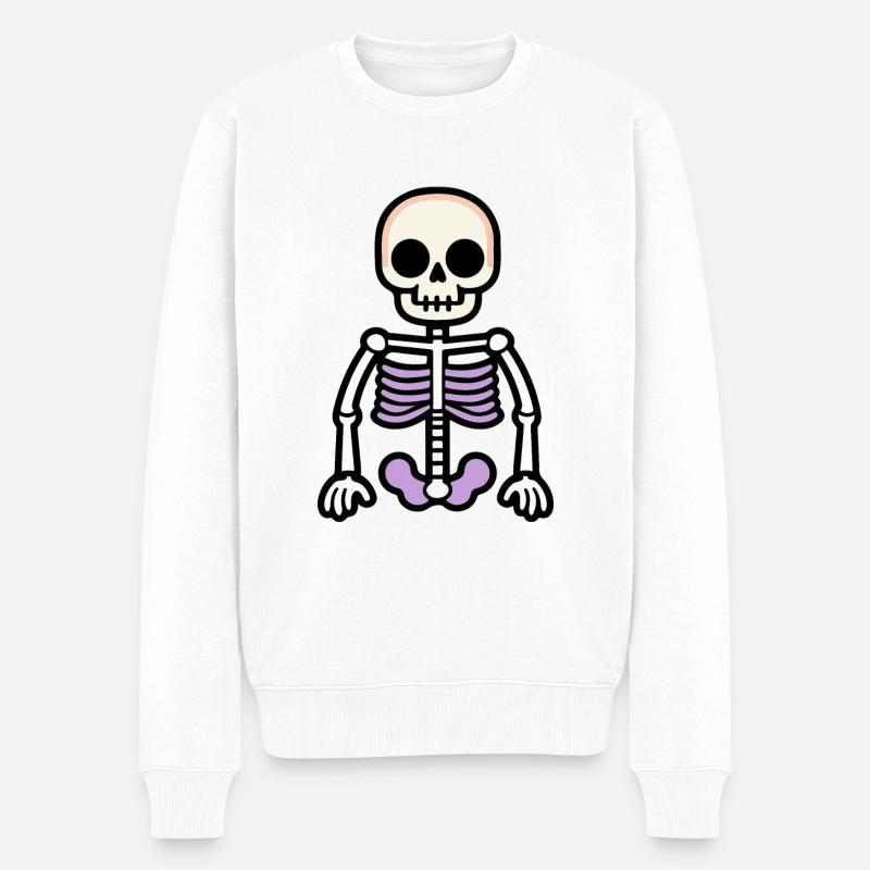 Skelett Halloween - Männer Premium Bio Pullover - Weiß