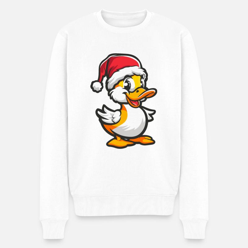 Ente Weihnachten - Männer Premium Bio Pullover - Weiß