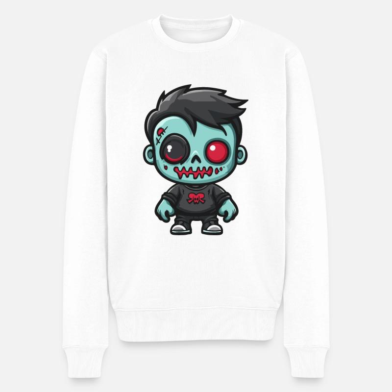 Zombie Halloween Dessin animé - Pull Premium bio Homme - blanc