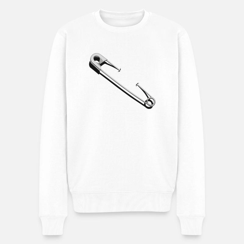 Épingle de sûreté - Pull Premium bio Homme - blanc