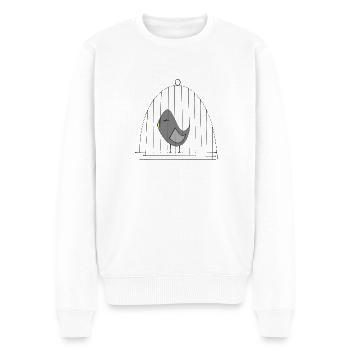 Bird in a cage - Men's Premium Organic Jumper - white - Front - Thijin (182cm)