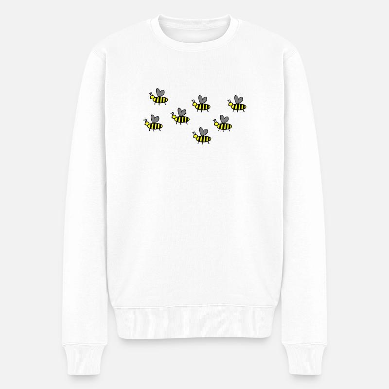 Bienenschwarm - Männer Premium Bio Pullover - Weiß