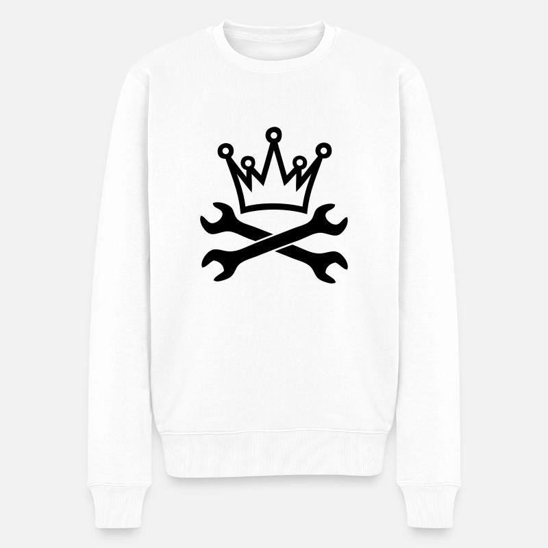 outil clé couronne - Pull Premium bio Homme - blanc