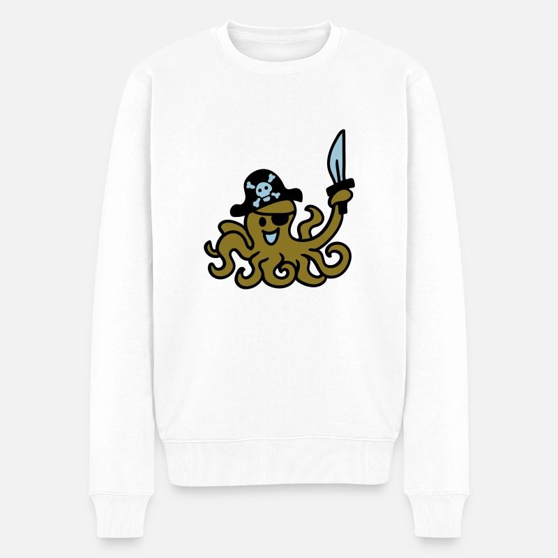 Pirat Otkopus 3 - Männer Premium Bio Pullover - Weiß