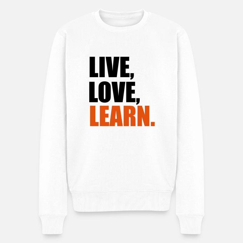lernen - Männer Premium Bio Pullover - Weiß