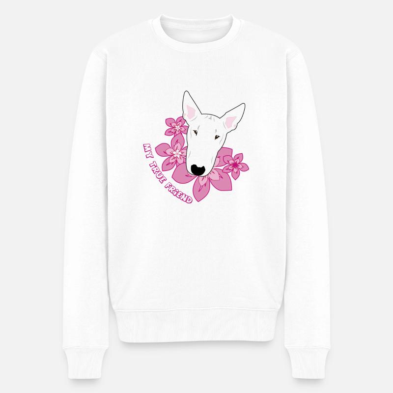 Bullterrier white - Männer Premium Bio Pullover - Weiß