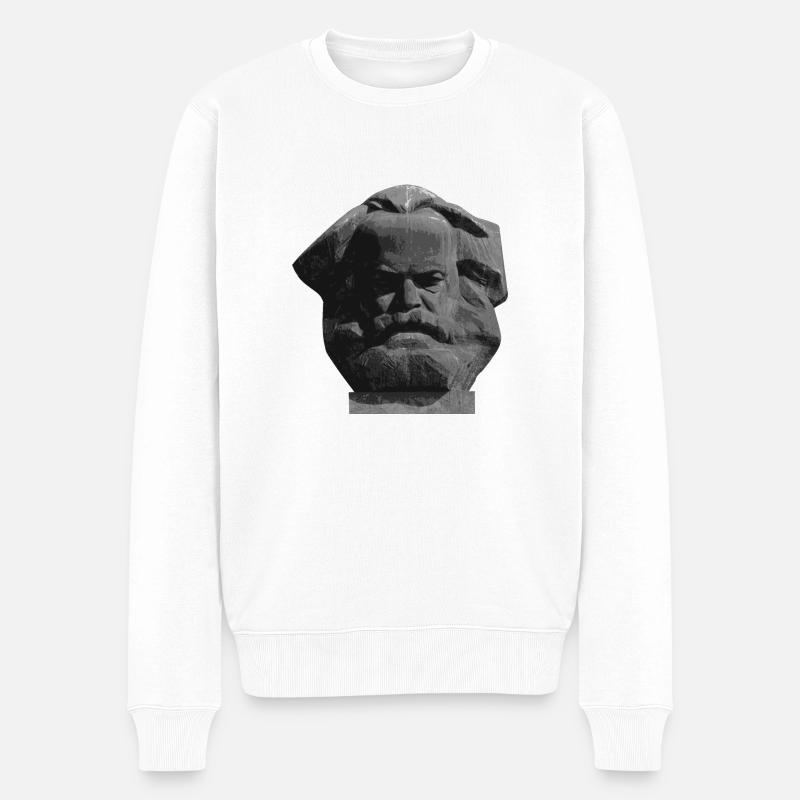 Karl Marx - Chemnitzer Nischel - Männer Premium Bio Pullover - Weiß