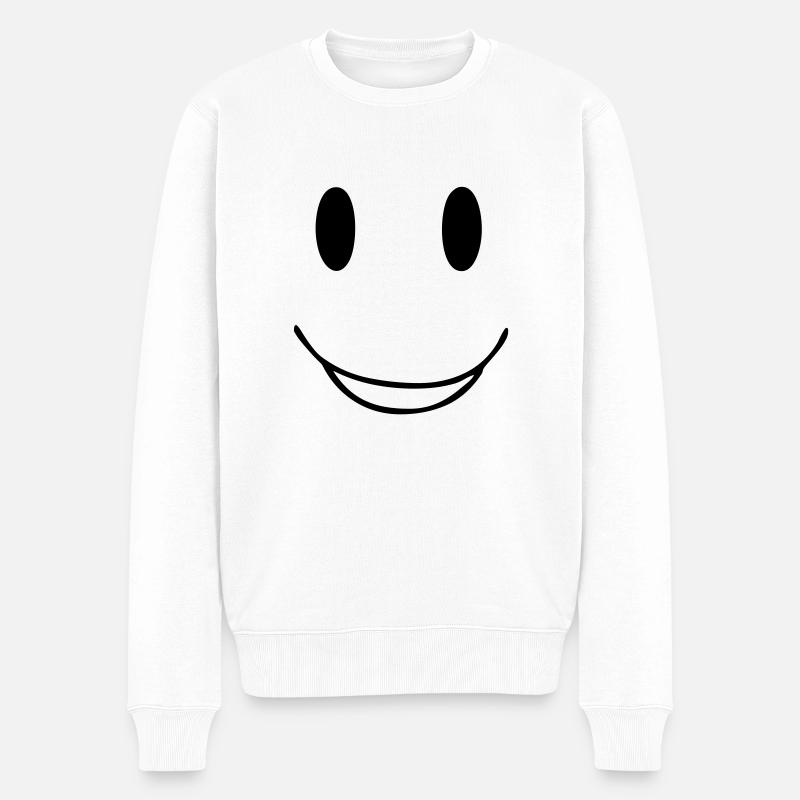 heureux smiley sourire - Pull Premium bio Homme - blanc