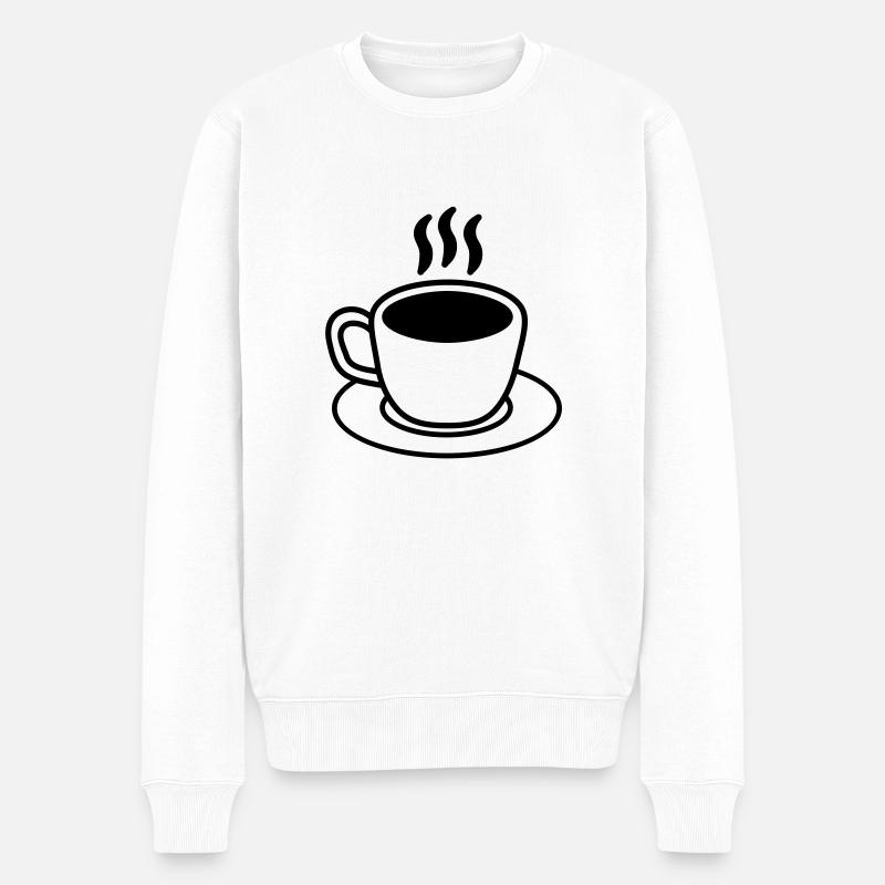 kaffee___f1 - Männer Premium Bio Pullover - Weiß