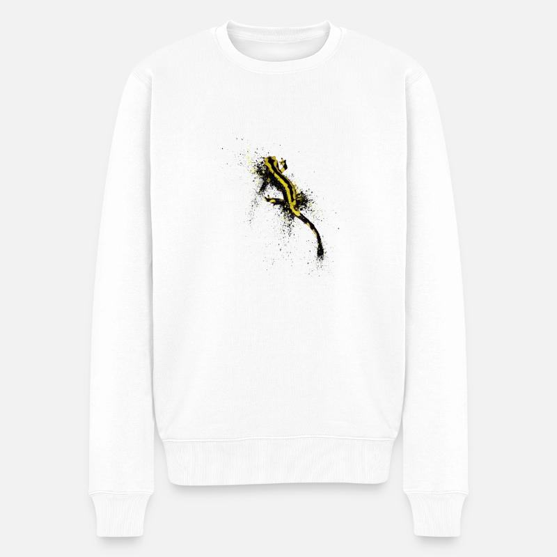 Gefleckte Salamander - Männer Premium Bio Pullover - Weiß