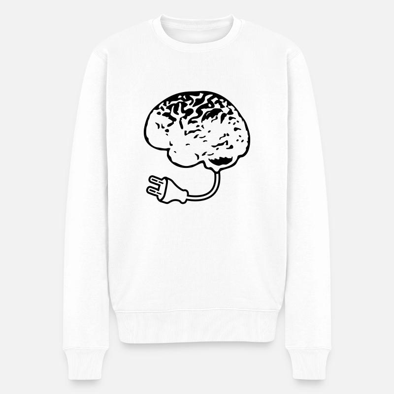 Brain Plug - Pull Premium bio Homme - blanc