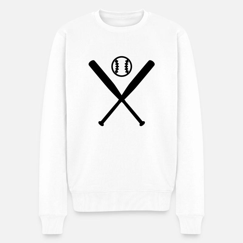 Baseball - Männer Premium Bio Pullover - Weiß