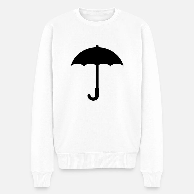 Regenschirm - Männer Premium Bio Pullover - Weiß