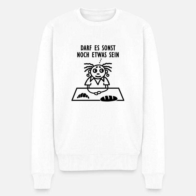 Freundliche Verkäuferin Bäckerei - Männer Premium Bio Pullover - Weiß