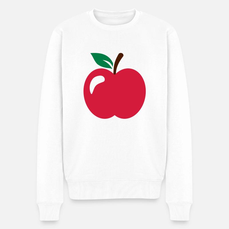 Apfel - Männer Premium Bio Pullover - Weiß
