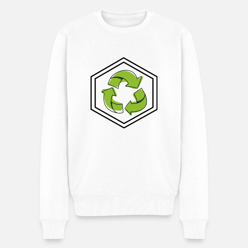 Recycling - Männer Premium Bio Pullover - Weiß