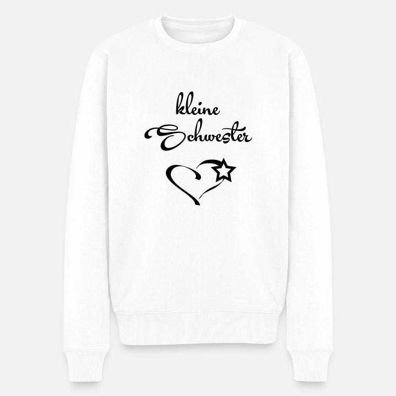 Kleine Schwester - Männer Premium Bio Pullover - Weiß
