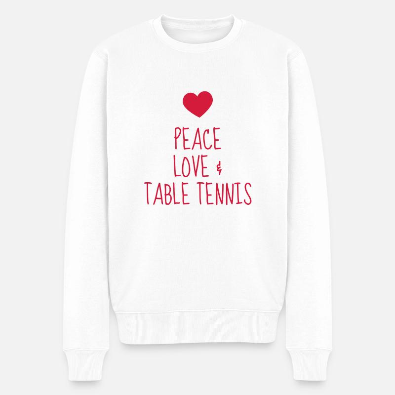 Table Tennis - Ping Pong - Sport - Racket - Ball - Pull Premium bio Homme - blanc