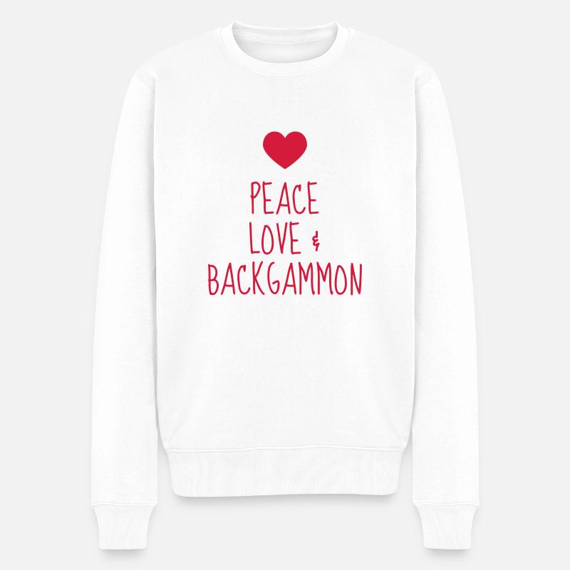 Backgammon / Spiel / Player / Schach - Männer Premium Bio Pullover - Weiß