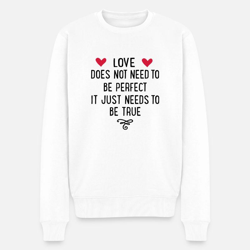 amour - Pull Premium bio Homme - blanc