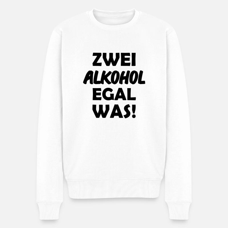 zwei_alkohol - Männer Premium Bio Pullover - Weiß