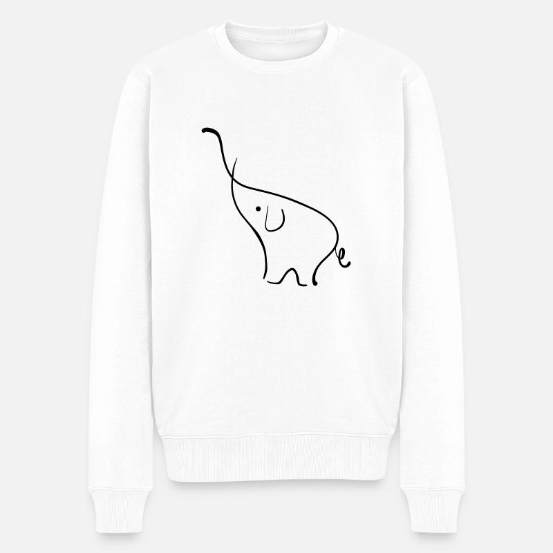 Elefant - Männer Premium Bio Pullover - Weiß