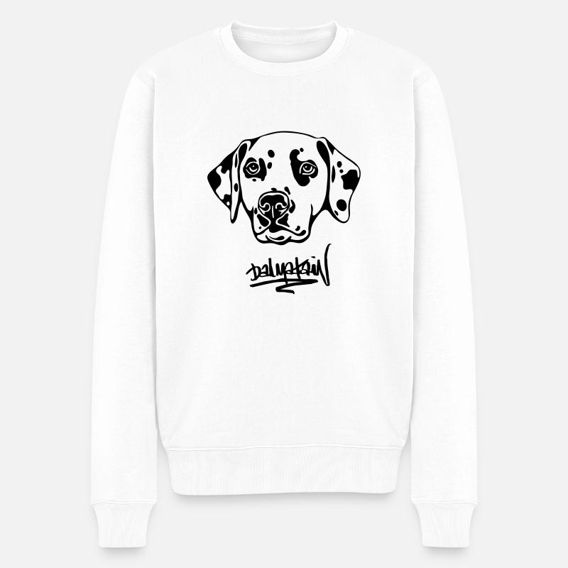 Dalmatiner - Männer Premium Bio Pullover - Weiß