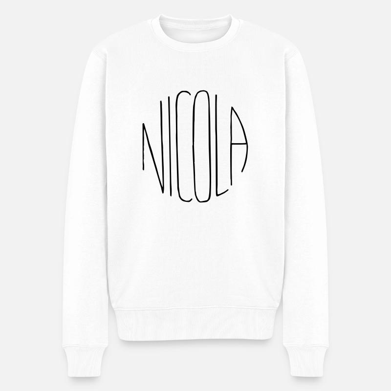 Nicola Geschenk - Männer Premium Bio Pullover - Weiß