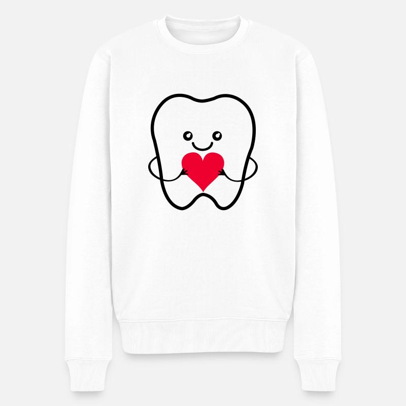 Dent Sourire Amour - Pull Premium bio Homme - blanc