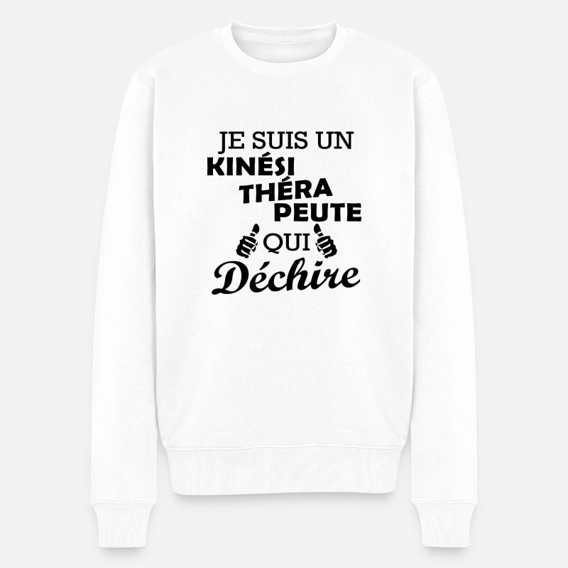 kinésithérapeute qui déchire / humour kiné - Pull Premium bio Homme - blanc