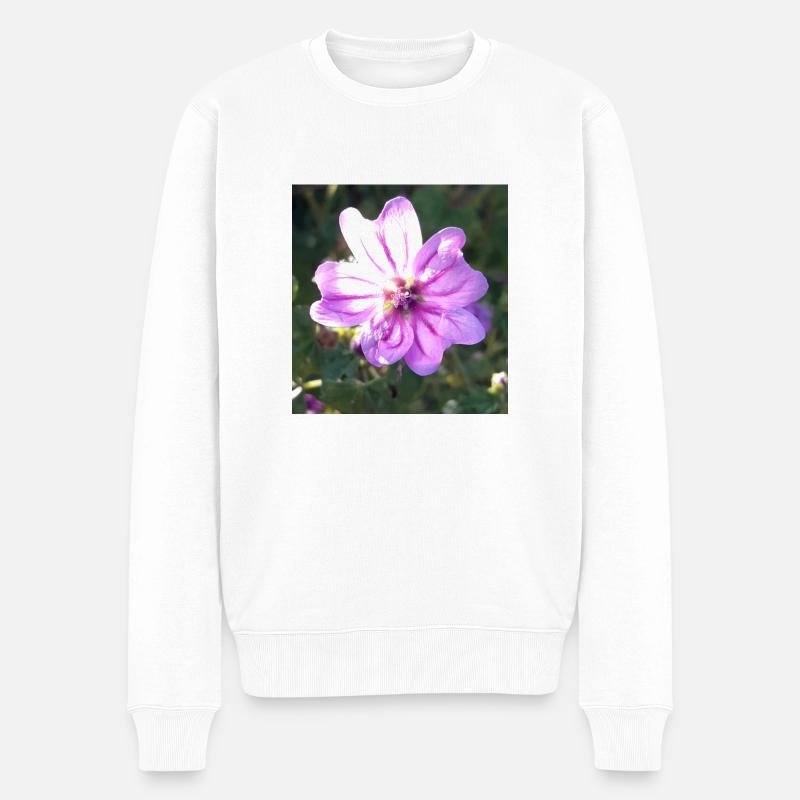 Zena Lila - Männer Premium Bio Pullover - Weiß