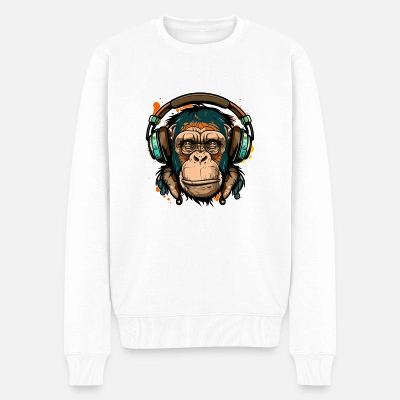 Musique de singe - Pull Premium bio Homme - blanc