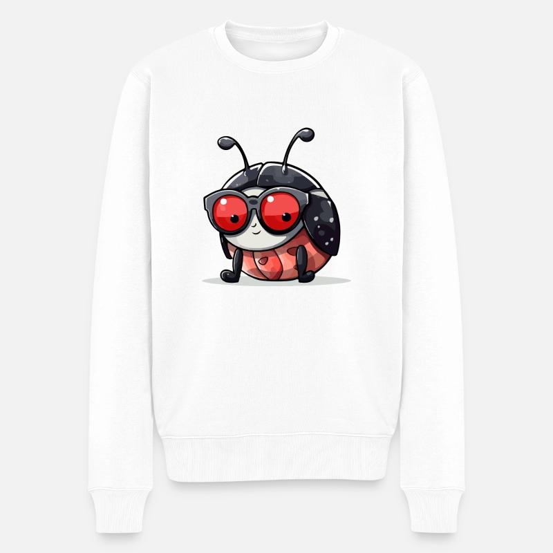 Aki Marienkäfer - Männer Premium Bio Pullover - Weiß