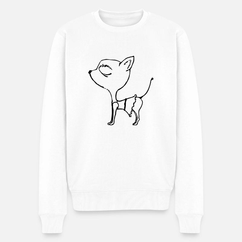 Chihuahua Chien - Pull Premium bio Homme - blanc